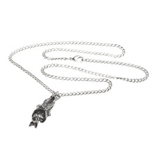 Load image into Gallery viewer, Pewter Sleeping Bat Necklace
