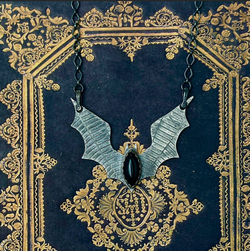 SAMPLE Bat Wing Obsidian Sterling Necklace