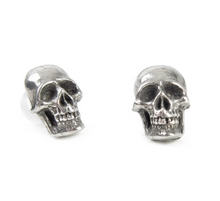 Load image into Gallery viewer, Memento Skull Pewter Earring Studs
