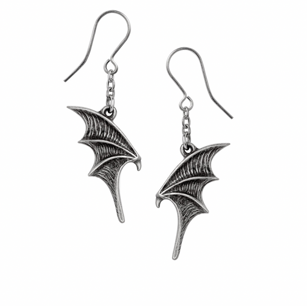 Bat Wings Pewter Earrings