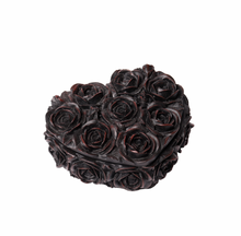 Load image into Gallery viewer, Black Roses Heart Stash Trinket Box
