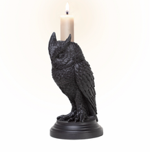 Load image into Gallery viewer, Black Owl Familiar Candleholder
