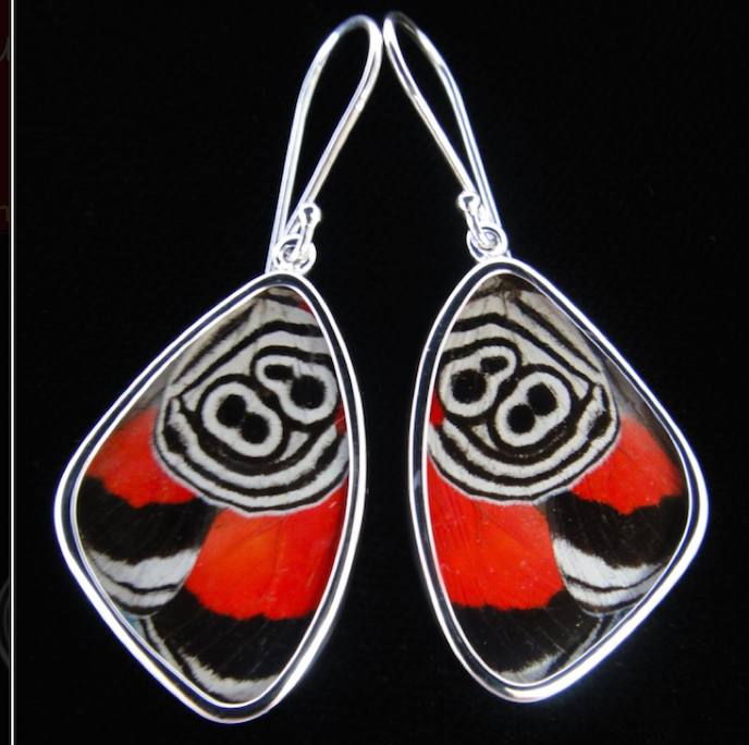 Sterling "88" Butterfly Wing Earrings
