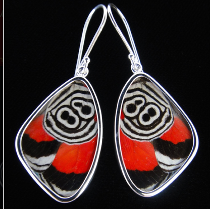 Sterling "88" Butterfly Wing Earrings