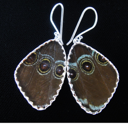 Sterling "88" Butterfly Wing Earrings