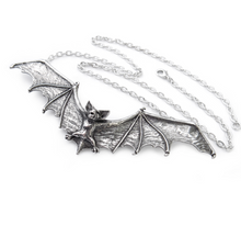 Load image into Gallery viewer, Gothic Vampire Bat Pewter Necklace
