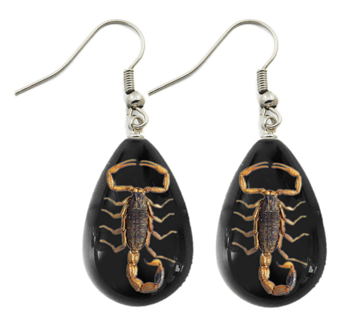Golden Scorpion Lucite Black Earrings - Loved To Death