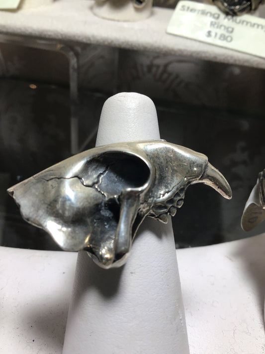 Sterling Half Saber Skull Ring