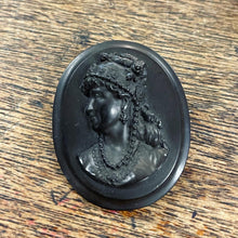 Load image into Gallery viewer, Victorian Vulcanite Cameo Brooch
