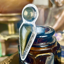 Load image into Gallery viewer, { Athena } Deco Style Gold Obsidian &amp; Pyrite Ring
