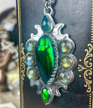 Load image into Gallery viewer, { Evie } Sterling Jewel Beetle Labradorite &amp; Opal Necklace
