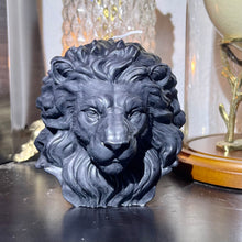 Load image into Gallery viewer, Lion Head Sculptural Black Candle
