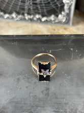 Load image into Gallery viewer, Antique Masonic Order of the Eastern Star Onyx 10k Rose Gold Ring

