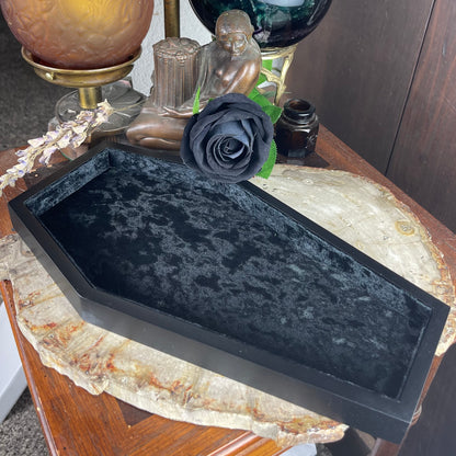 Velvet Coffin Trinket Jewelry Bedside Tray