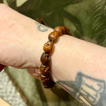 Load image into Gallery viewer, Wood Carved Skull Bead Bracelet
