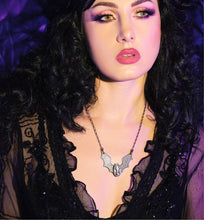 Load image into Gallery viewer, SAMPLE Bat Wing Snakeskin Fossilized Wrasse Sterling Necklace
