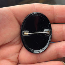 Load image into Gallery viewer, Victorian Mourning French Jet Cameo Brooch
