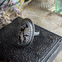 Load image into Gallery viewer, Sterling Snake Skin Agate Ring Oval
