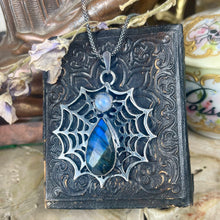 Load image into Gallery viewer, Sterling Widows Web Labradorite &amp; Moonstone Necklace
