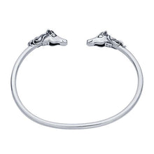 Load image into Gallery viewer, Sterling Double Horse Heads Bangle Bracelet
