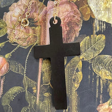 Load image into Gallery viewer, Victorian Gutta Percha Cross GF Necklace

