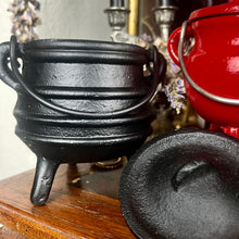 Load image into Gallery viewer, Medium Black Cast Iron Cauldron With Lines
