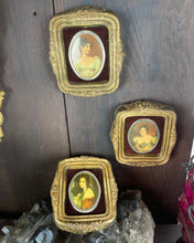 Load image into Gallery viewer, Antique Gold Framed Cameo Portrait Set (3)
