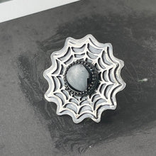 Load image into Gallery viewer, Widows Web Hematite Sterling Ring

