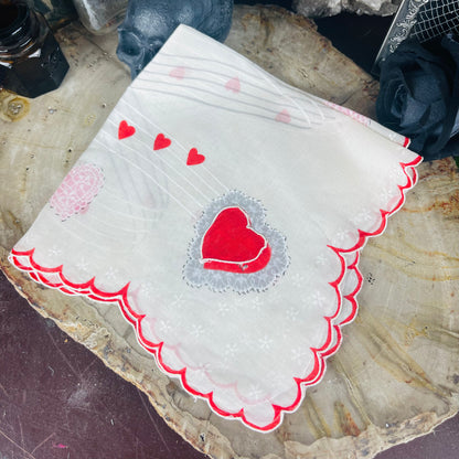 Antique Valentine Be My Valentine Heart Window Handkerchief