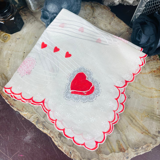 Antique Valentine Be My Valentine Heart Window Handkerchief