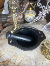 Load image into Gallery viewer, Black Cast Iron Mini Cauldron 3&quot; with Pestle
