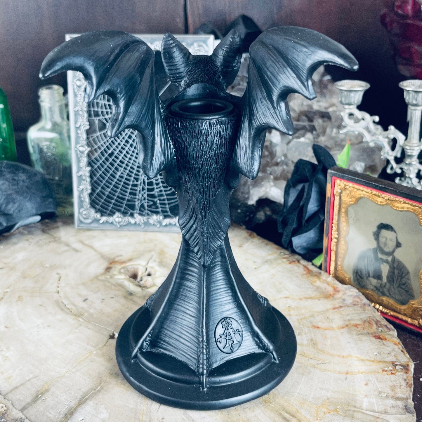 Black Bat Familiar Candleholder