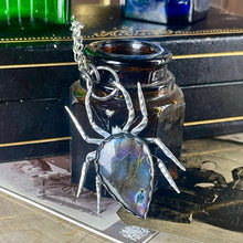 Load image into Gallery viewer, { Spinderella } Purple Labradorite Spider Necklace
