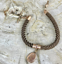 Load image into Gallery viewer, Victorian Mourning Gold Filled Seed Pearl Opal Garnet Locket Hairwork Watchfob
