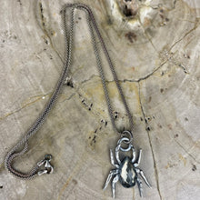 Load image into Gallery viewer, Mini { Spinderella } Pyrite &amp; Clear Quartz Spider Necklace
