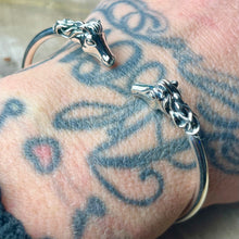Load image into Gallery viewer, Sterling Double Horse Heads Bangle Bracelet

