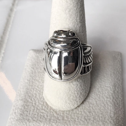 Scarab Beetle Sterling Ring