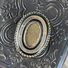 Load image into Gallery viewer, Victorian Mourning Gold Filled Hairwork Brooch
