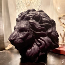 Load image into Gallery viewer, Lion Head Sculptural Black Candle

