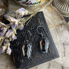 Load image into Gallery viewer, Bat Coffin Earrings Smoky Quartz
