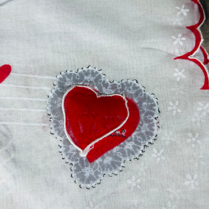 Antique Valentine Be My Valentine Heart Window Handkerchief