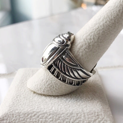 Scarab Beetle Sterling Ring