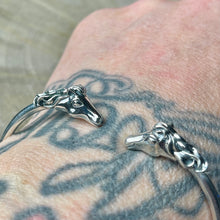 Load image into Gallery viewer, Sterling Double Horse Heads Bangle Bracelet
