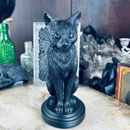 Black Cat Familiar Candleholder