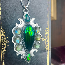 Load image into Gallery viewer, { Evie } Sterling Jewel Beetle Labradorite &amp; Opal Necklace
