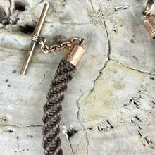 Load image into Gallery viewer, Victorian Mourning Gold Filled Seed Pearl Opal Garnet Locket Hairwork Watchfob
