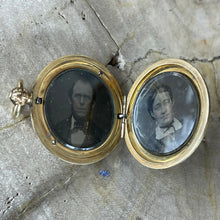 Load image into Gallery viewer, Victorian Mourning Gold Filled Pocket Watch Photo Locket
