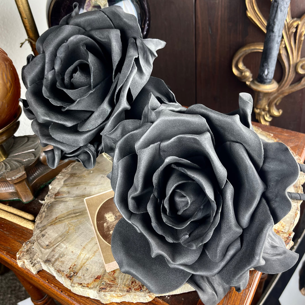 Large Faux Black Rose