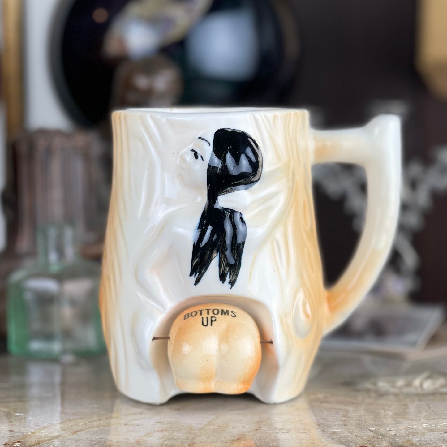 Antique Bottoms Up Booty Shaker Mug