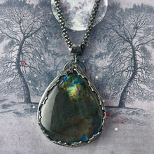 Load image into Gallery viewer, { Anais } Purple Labradorite Spider Sterling Necklace
